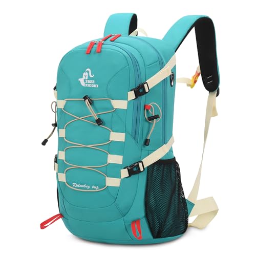 Bseash 40L Waterproof Hiking Backpack with Rain Cover, Outdoor Sport Travel Bag Daypack for Camping Climbing Skiing Cycling (Greenish-blue) - Image 1
