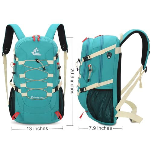 Bseash 40L Waterproof Hiking Backpack with Rain Cover, Outdoor Sport Travel Bag Daypack for Camping Climbing Skiing Cycling (Greenish-blue) - Image 2