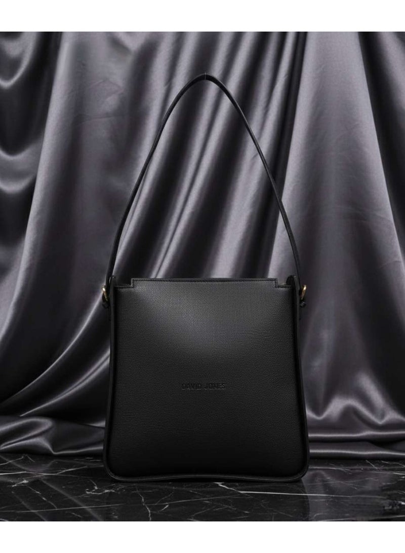 KANAZ Womenâ€™s Black Shoulder Bag | Minimalist Faux Leather Handbag with Adjustable Strap | Elegant Daily Purse for Work, Office & Casual Use, F3498 Modern Lady (Black) - Image 4