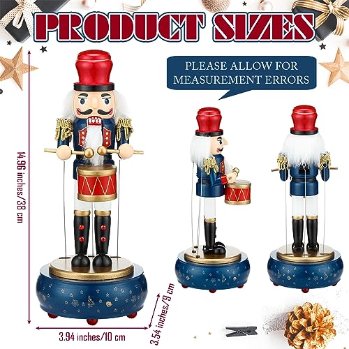 Jetec Nutcracker Music Box Wooden Nutcracker Soldier Toy Handmade Nutcracker Figures Christmas Nutcrackers Soldiers Wind up Musical Box Clockwork Christmas Music Box for Gift Home Decor Retro Style - Image 3