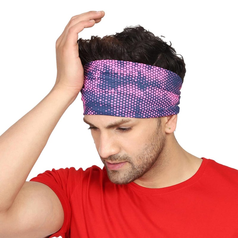 Coreteq Multicolor Sports Sweatband Headband Concealed Seam Micro-Spandex Men and Women (Fluro Fuchsia) - Image 5