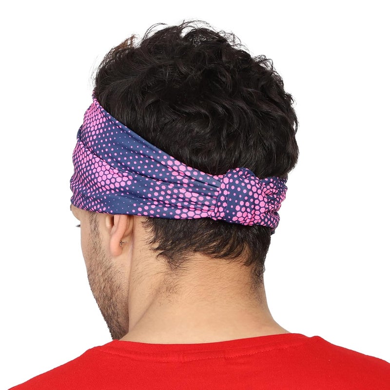 Coreteq Multicolor Sports Sweatband Headband Concealed Seam Micro-Spandex Men and Women (Fluro Fuchsia) - Image 3