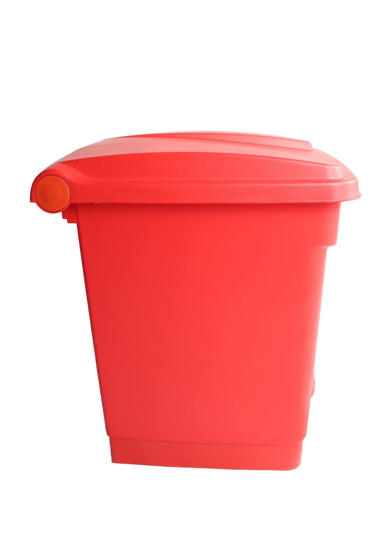 Generic Step Trash Bin | Plastic Matte Finish | Suitable For Bathrooms, Kitchens & Communal Spaces | Red | 30 Liters  - Image 2