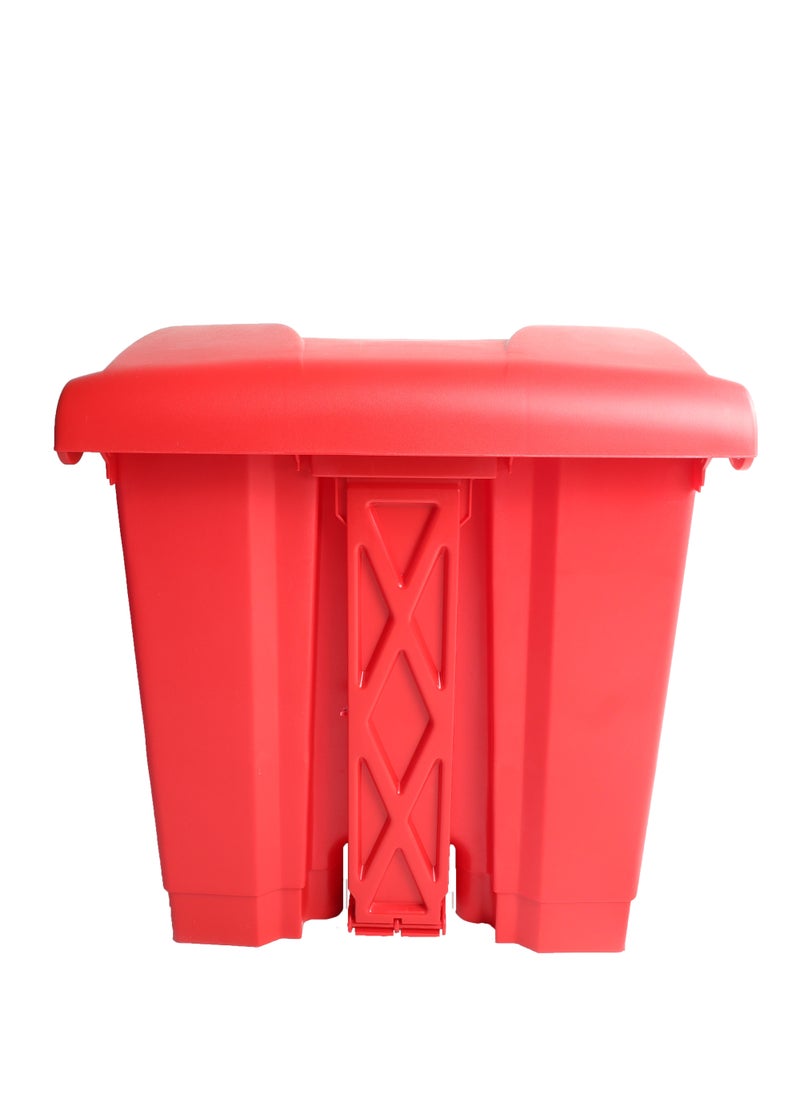 Generic Step Trash Bin | Plastic Matte Finish | Suitable For Bathrooms, Kitchens & Communal Spaces | Red | 30 Liters  - Image 3