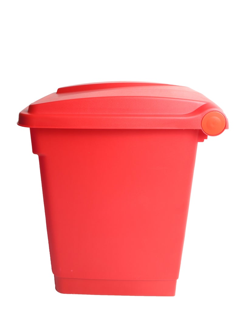 Generic Step Trash Bin | Plastic Matte Finish | Suitable For Bathrooms, Kitchens & Communal Spaces | Red | 30 Liters  - Image 4