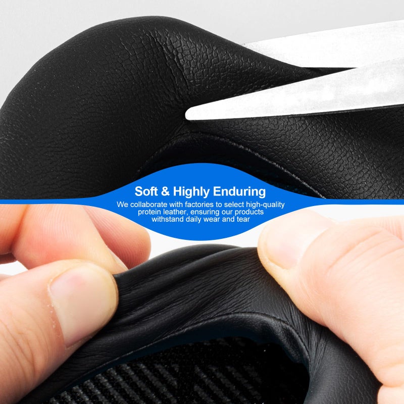Aurivor Replacement Ear-Pads Cushions for Bose QuietComfort QC-35 QC-35-ii QC-25 QC-15 QC-2 Headphone, Ae2/Ae2i/Ae2W SoundLink SoundTrue Around-Ear, with Soft Protein Leather, Added Thickness (Black) - Image 4