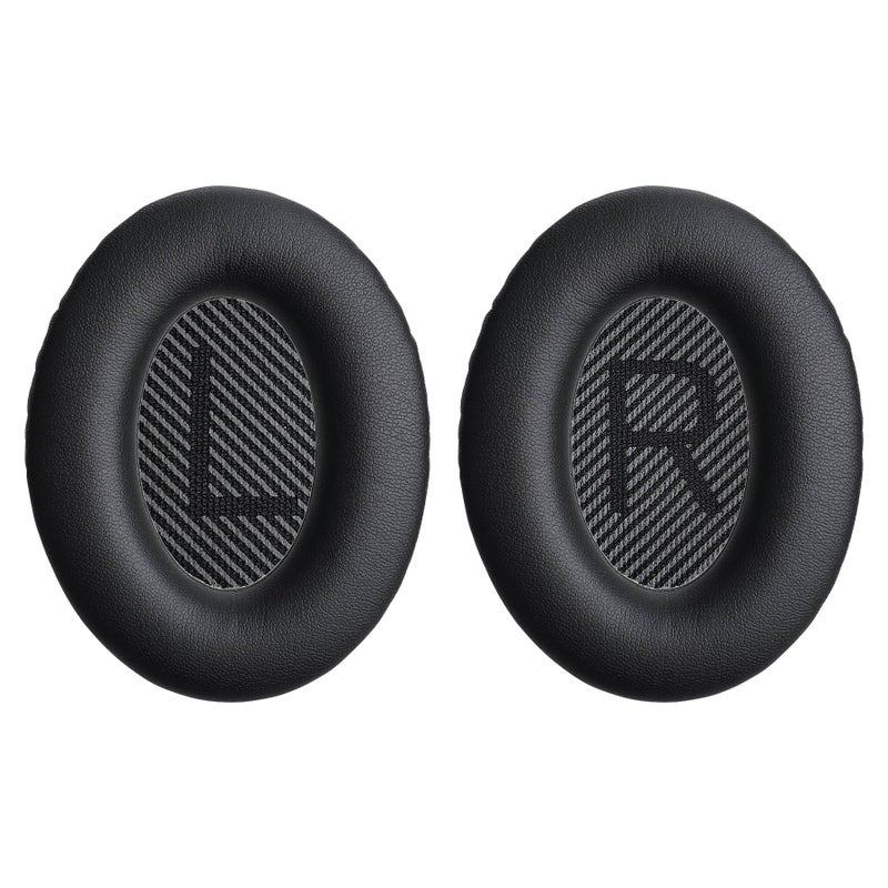 Aurivor Replacement Ear-Pads Cushions for Bose QuietComfort QC-35 QC-35-ii QC-25 QC-15 QC-2 Headphone, Ae2/Ae2i/Ae2W SoundLink SoundTrue Around-Ear, with Soft Protein Leather, Added Thickness (Black) - Image 1