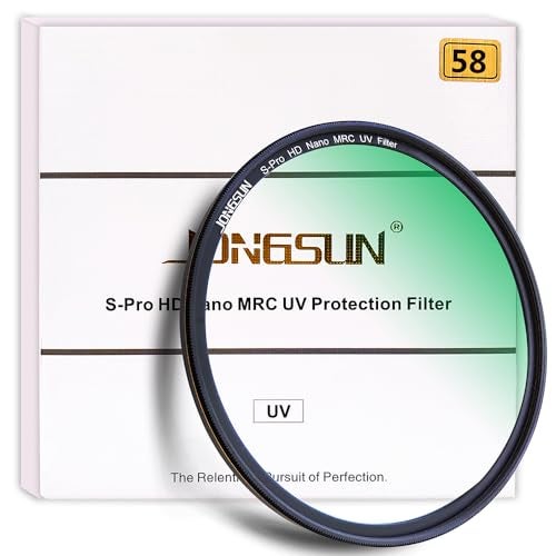 JONGSUN 58mm UV Filter, S-Pro HD Nano MRC Camera Ultraviolet Protection Filter, Multicoated, B270, Ultra-Slim, Lens Cloth Kit - Image 1