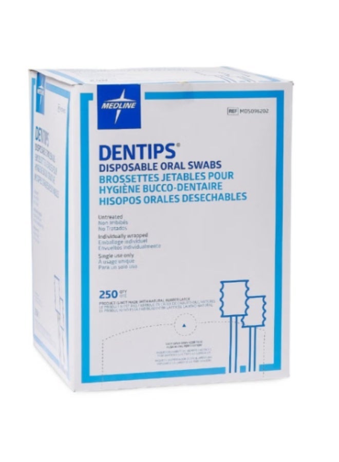 Medline Dentips Oral Swabsticks, 250 Count, White - Image 2