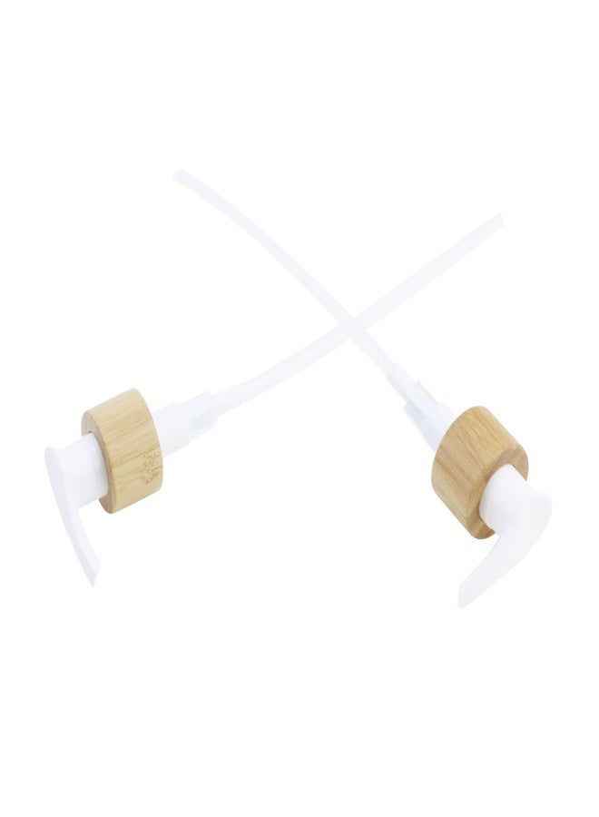 Chinflly 2 PCS Wood Pump Dispenser Fits 24mm/0.9" Bottom Neck 1cc 24/410 Thread Size Dispensing Pump for Shampoo, Conditioner, Gel, Body Wash,White+Wood - Image 4