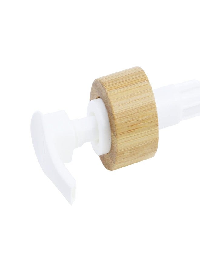 Chinflly 2 PCS Wood Pump Dispenser Fits 24mm/0.9" Bottom Neck 1cc 24/410 Thread Size Dispensing Pump for Shampoo, Conditioner, Gel, Body Wash,White+Wood - Image 5