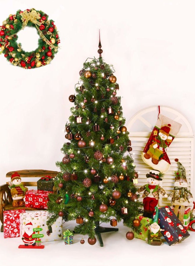 BRUBAKER 102 Pack Assorted Christmas Ball Ornaments - Shatterproof - with Green Pickle and Tree Topper - Designed in Germany Brown - Image 2