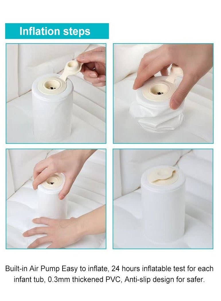 حوض حمام قابلاً للنفخ للرضع، حوض سباحة للأطفال المنزلي القابل للطي والمكثف. هذا الحوض يساعد في مواكبة الطفل خلال مراحل نمو متعددة. - Image 5