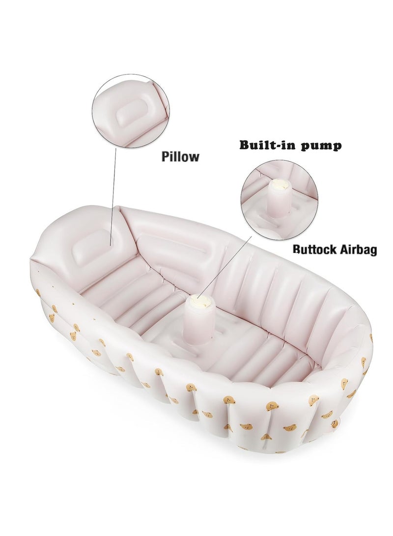 حوض حمام قابلاً للنفخ للرضع، حوض سباحة للأطفال المنزلي القابل للطي والمكثف. هذا الحوض يساعد في مواكبة الطفل خلال مراحل نمو متعددة. - Image 3