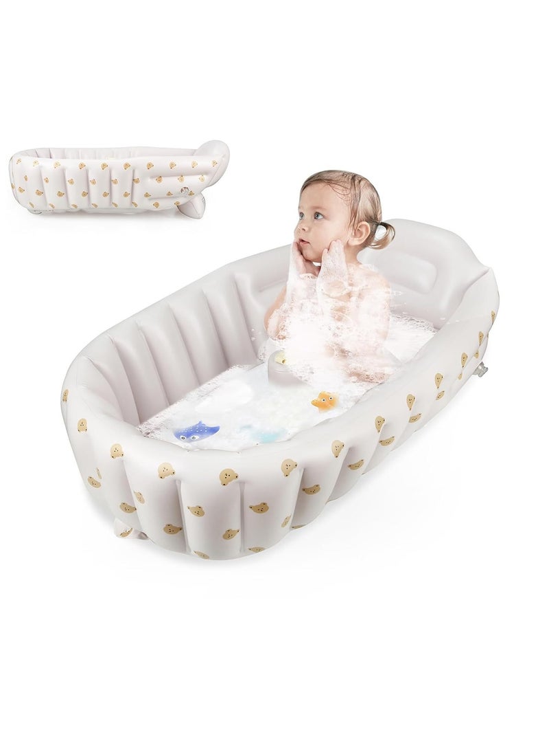 حوض حمام قابلاً للنفخ للرضع، حوض سباحة للأطفال المنزلي القابل للطي والمكثف. هذا الحوض يساعد في مواكبة الطفل خلال مراحل نمو متعددة. - Image 1