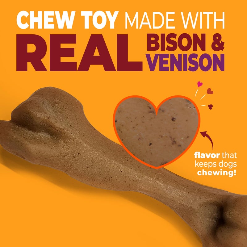 Nylabone Strong Chew Femur Bone Dog Toy Made with Real Bison & Venison, Durable Chew Toys for Aggressive Chewers, Long Lasting Dog Bone, Keeps Dogs Busy, Large Breeds - Up to 50 lbs - Image 2