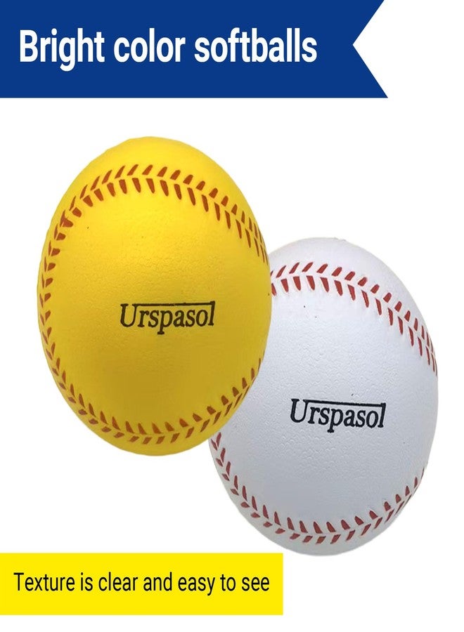Urspasol Practice Foam Softballs 12 Inch Oversized Soft Baseballs with Mesh Bag for Kid Teenager Players Training Sporting Batting Safely Hitting (Yellow) - Image 4
