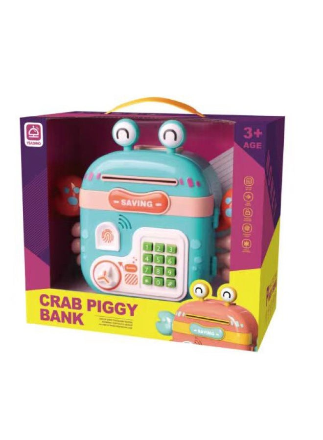 Crab Backpack Children Password Piggy Bank Simulation Smart Fingerprint Unlock Identification Piggy Bank Toy-Color:Orange Crab Backpack - Image 3