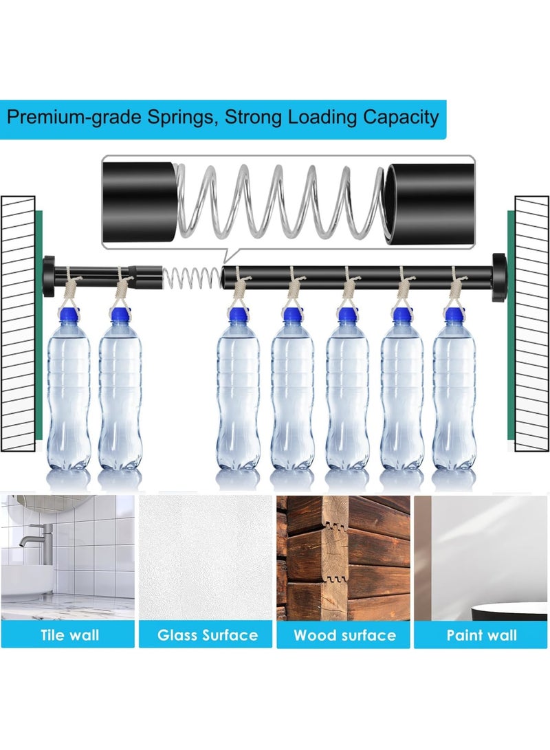 SOLARAE Tension Curtain Rod, 28-43 inch for windows or bathroom, No drilling black shower tension rod, Window Curtain Rod No Rust and Non Slip, Black, Classic Finial - Image 2