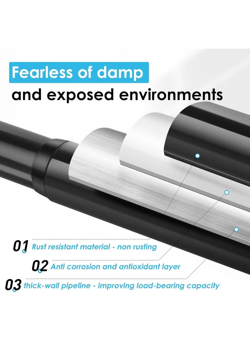 SOLARAE Tension Curtain Rod, 28-43 inch for windows or bathroom, No drilling black shower tension rod, Window Curtain Rod No Rust and Non Slip, Black, Classic Finial - Image 4