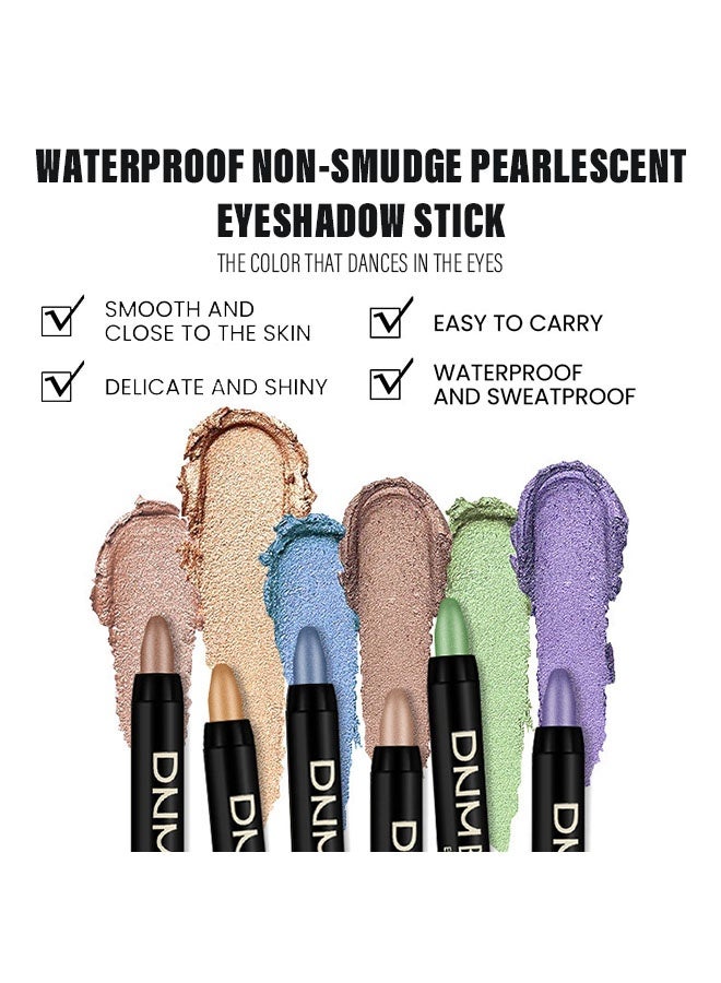 دي ان ام مجموعة قلم ظلال عيون كريمي 2 قطعة، لعينك، لون ذهبي وردي وذهبي بيج لامع، قلم لإشراقة العين لمكياج الهالوين، ظلال للعيون، قلم تمييز و ظل عيون ناعم مقاوم للماء، 05 15 - Image 4