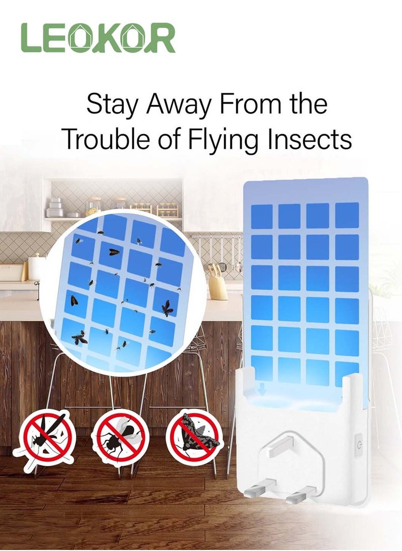 Gnat Traps for House Indoors, Plug-in Fly Insect Trap, Killer for Mosquitos, Fruit Flies, Non-Zapper Traps for Noise Free Home, Catch Insects Indoors with Bug Light (1 Device + 5 Refills)