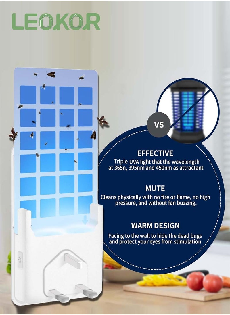 Gnat Traps for House Indoors, Plug-in Fly Insect Trap, Killer for Mosquitos, Fruit Flies, Non-Zapper Traps for Noise Free Home, Catch Insects Indoors with Bug Light (1 Device + 5 Refills)