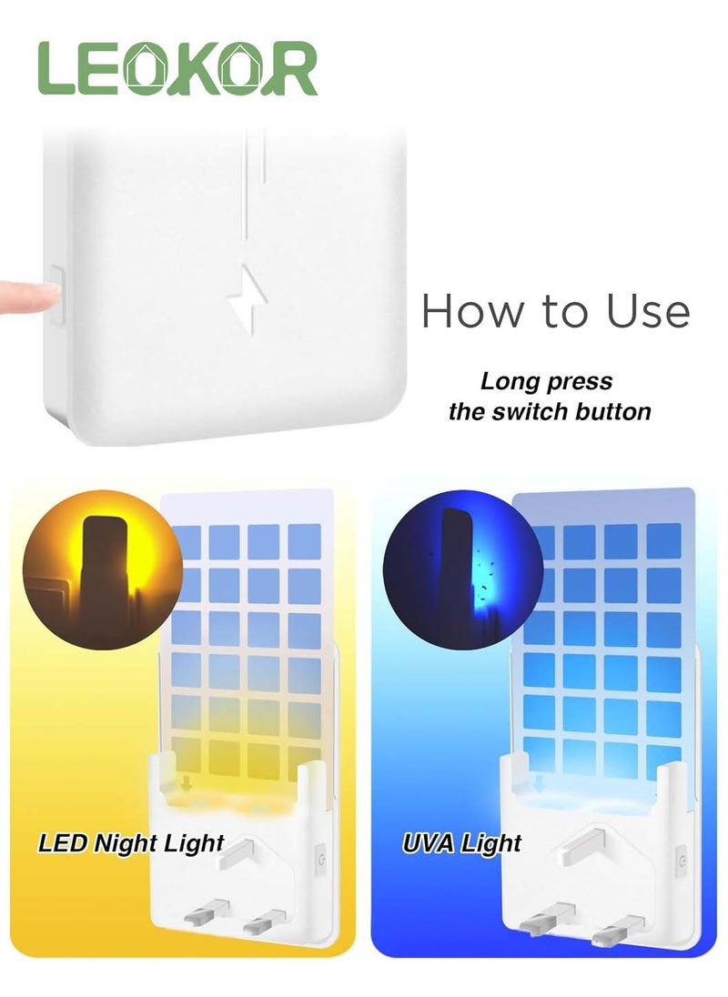 Gnat Traps for House Indoors, Plug-in Fly Insect Trap, Killer for Mosquitos, Fruit Flies, Non-Zapper Traps for Noise Free Home, Catch Insects Indoors with Bug Light (1 Device + 5 Refills)