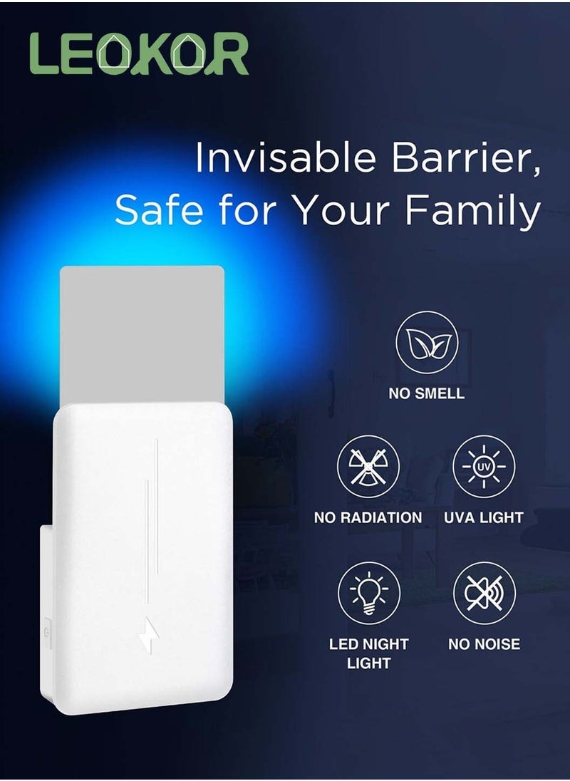 Gnat Traps for House Indoors, Plug-in Fly Insect Trap, Killer for Mosquitos, Fruit Flies, Non-Zapper Traps for Noise Free Home, Catch Insects Indoors with Bug Light (1 Device + 5 Refills)