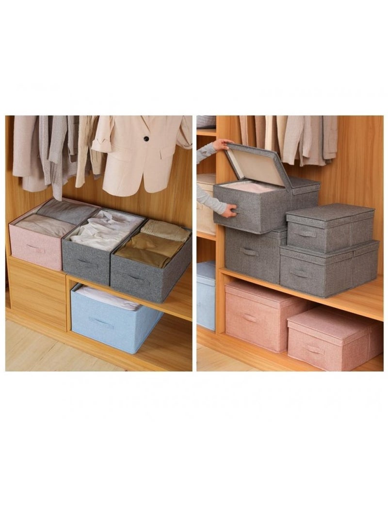 Alissa - 2 Pack Foldable Storage Bags with cover, Clothes Storage Bins Closet Organizers Storage Containers Home (47*34*21+50*40*29)cm - Image 1