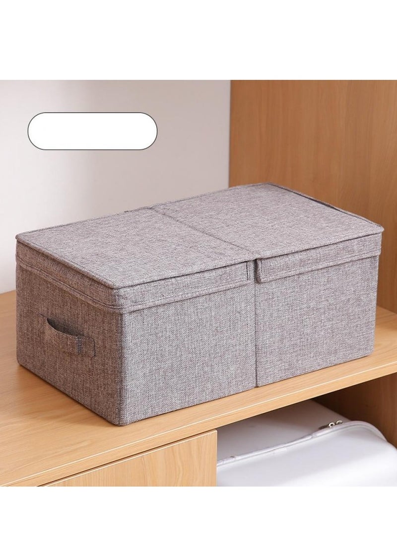 Alissa - 2 Pack Foldable Storage Bags with cover, Clothes Storage Bins Closet Organizers Storage Containers Home (47*34*21+50*40*29)cm - Image 1