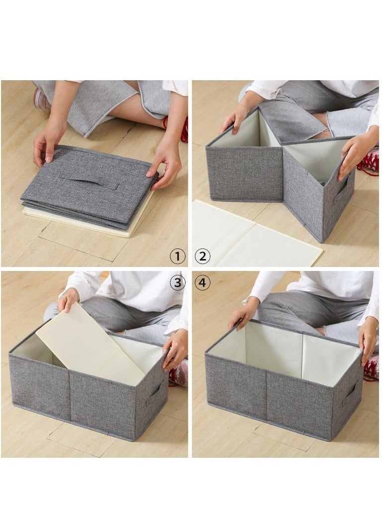 Alissa - 2 Pack Foldable Storage Bags with cover, Clothes Storage Bins Closet Organizers Storage Containers Home (47*34*21+50*40*29)cm - Image 1