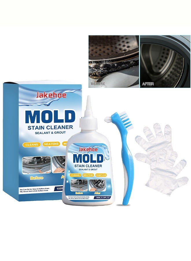 Jakehoe Anti-mold Gel - Suitable for cleaning bathroom tiles, washing machine sealing rings and home gaps. 100ml. Comes with 1 brush + 1 pair of gloves - Image 1
