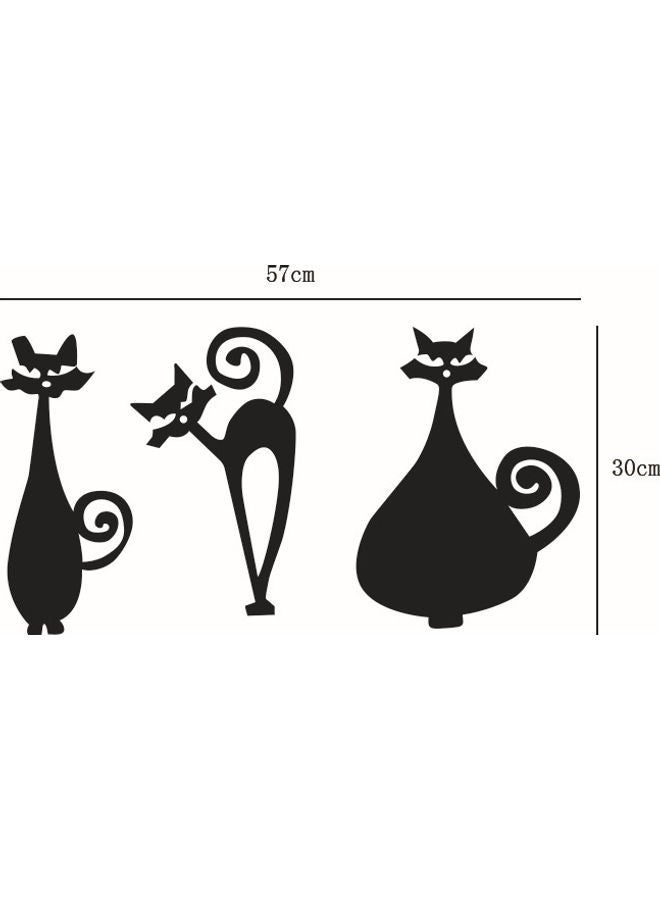 NIBEMINENT Three Aristocratic Cats Acrylic Mirror Wall Sticker Black 57x30cm - Image 2