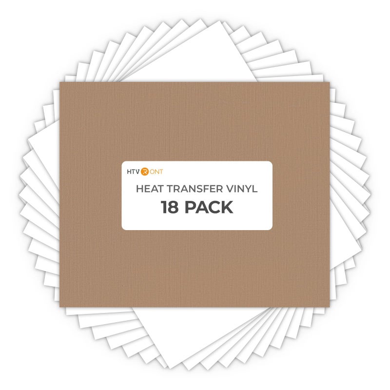 HTVRONT Heat Transfer Vinyl - 18 Packs Iron on Vinyl for T-Shirts, 12 x 10in Easy to Cut & Weed & Transfer HTV Vinyl - Compatible with All Cutting Machines White HTV - Image 1