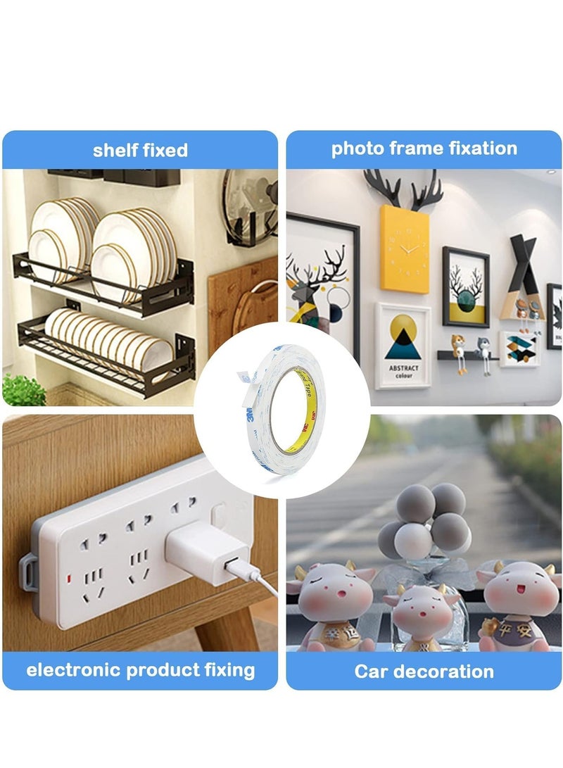 3M double-sided tape 1cm*3 meters, waterproof heavy-duty mounting tape, white strong adhesive foam tape, suitable for wall decoration picture strips, removable - Image 5