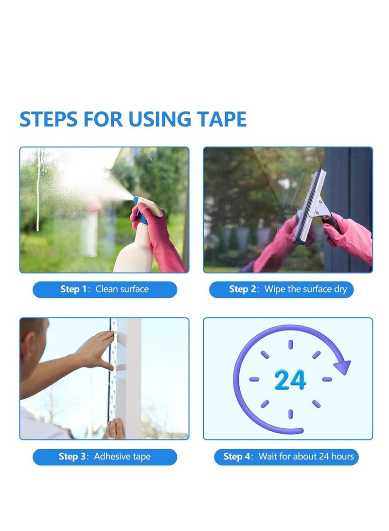 3M double-sided tape 1cm*3 meters, waterproof heavy-duty mounting tape, white strong adhesive foam tape, suitable for wall decoration picture strips, removable - Image 4