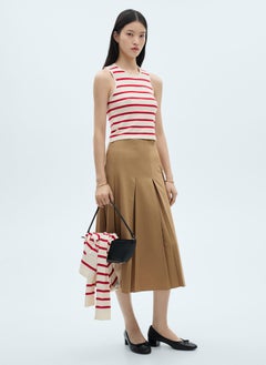MANGO Striped Knitted Crop Top  - Image 1