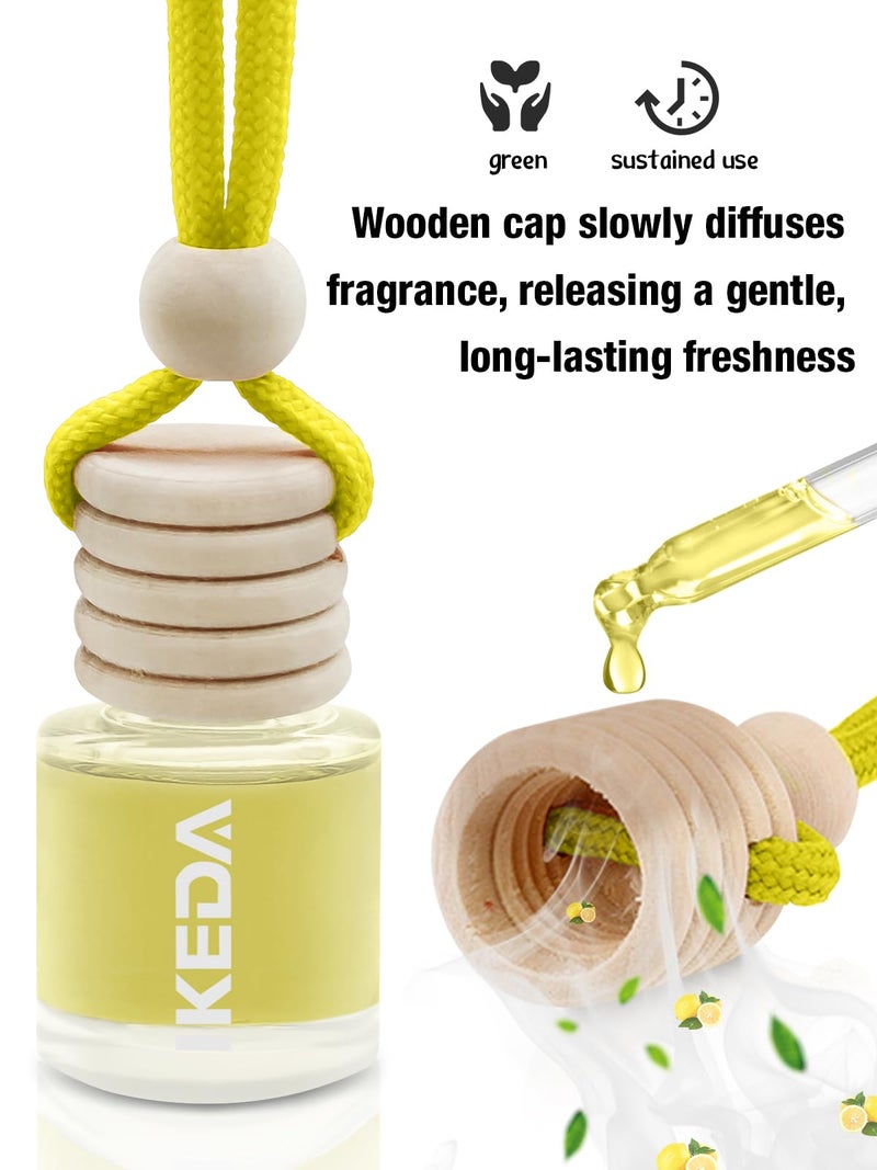 Ikeda Car Air Freshener: Hanging Car Smell Air Freshener | 10ml Round Hanging Car Decoration | Long Lasting Fragrance | For Auto Home | 1pcs (Lemon(Circular)) - Image 3