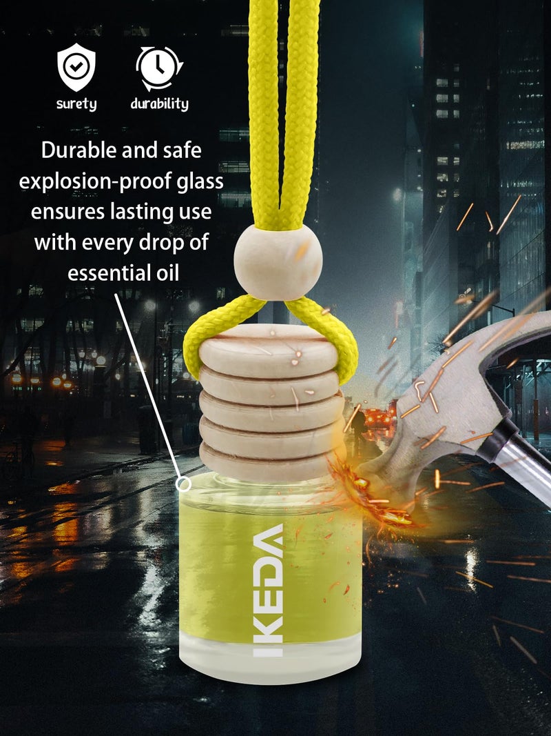 Ikeda Car Air Freshener: Hanging Car Smell Air Freshener | 10ml Round Hanging Car Decoration | Long Lasting Fragrance | For Auto Home | 1pcs (Lemon(Circular)) - Image 4