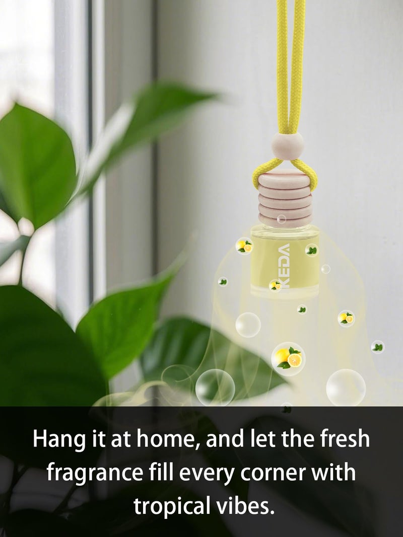 Ikeda Car Air Freshener: Hanging Car Smell Air Freshener | 10ml Round Hanging Car Decoration | Long Lasting Fragrance | For Auto Home | 1pcs (Lemon(Circular)) - Image 5