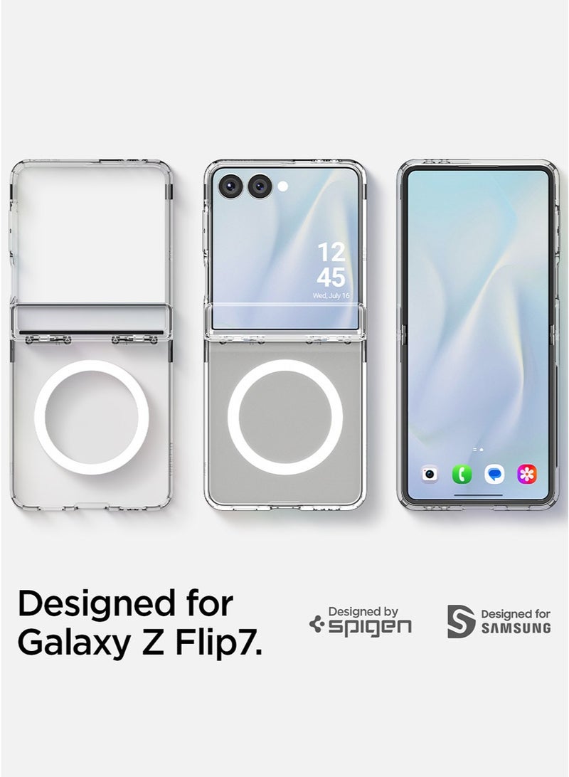 Spigen Ultra Hybrid Pro MagFit Samsung Galaxy Flip 7 Case [MagSafe] Cover with Hinge Protection (2025) - Clear White  - Image 2