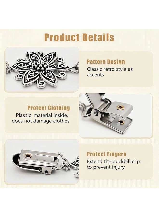 Frutain 2Pcs Vintage Waist Cincher & Shirt Clip Retro Dress Cinch Clips for Sweater,Shawl,Cardigan,Pant & More(Vintage Flowers) - Image 3