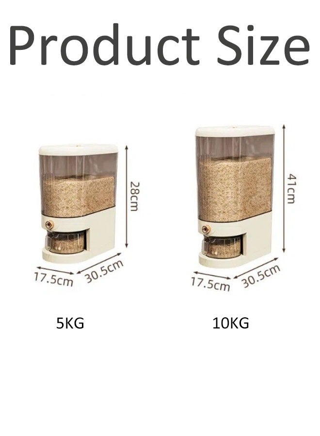 Rice storage bucket Transparent grain storage box Large capacity multi-size storage box for 5/10 kg rice Built-in insect-proof box with precision measuring cup For kitchen... - Image 2