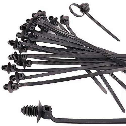 Niteguy 80 Pack Nylon Push Mount Cable Zip Tie, 8.3"x0.18" Heavy Duty Nylon Push Mount Self Locking UV Resistant Assortment for Indoor Wire Tying (Black) - Image 5