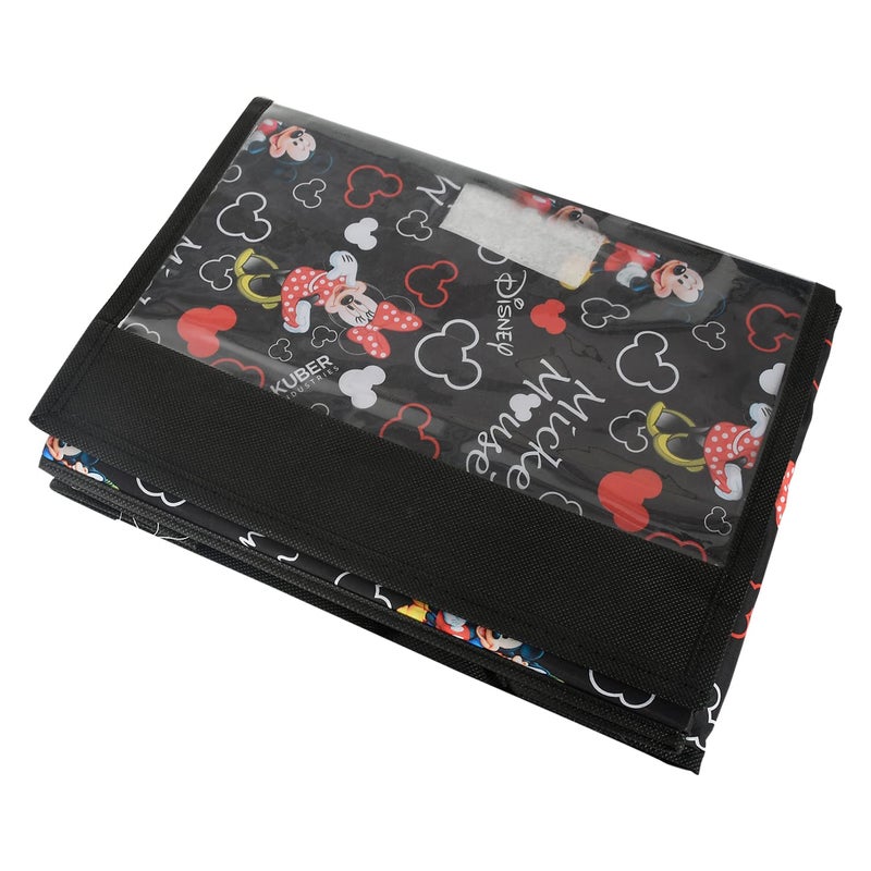 Kuber Industries Kuber Industries Disney Minnie Storage BoxNonWoven Foldable Small Storage Organizer for ToysCloths with Transparent Lid Handle Black - Image 5
