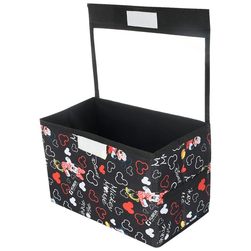Kuber Industries Kuber Industries Disney Minnie Storage BoxNonWoven Foldable Small Storage Organizer for ToysCloths with Transparent Lid Handle Black - Image 2