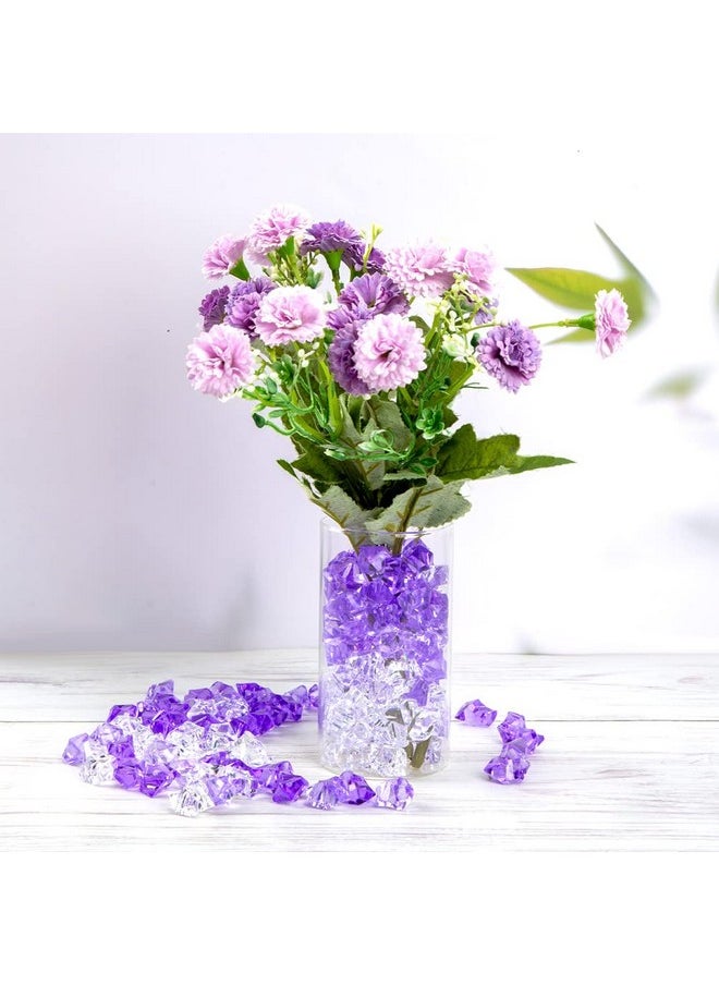 DomeStar DomeStar Fake Crushed Ice Rocks, 150PCS Clear Violet and Light Violet Acrylic Crushed Ices Purple Fake Diamonds Violet Plastic Clear Gems Marble Vases Fillers Table Scatter Decoration  - Image 4