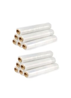 vsell24 Pack of 12PC Stretch Film Wrap 3 KG (400 Core ) Clear Packing with Heavy Duty Household Materials ,Office , Warehouse  - Image 1