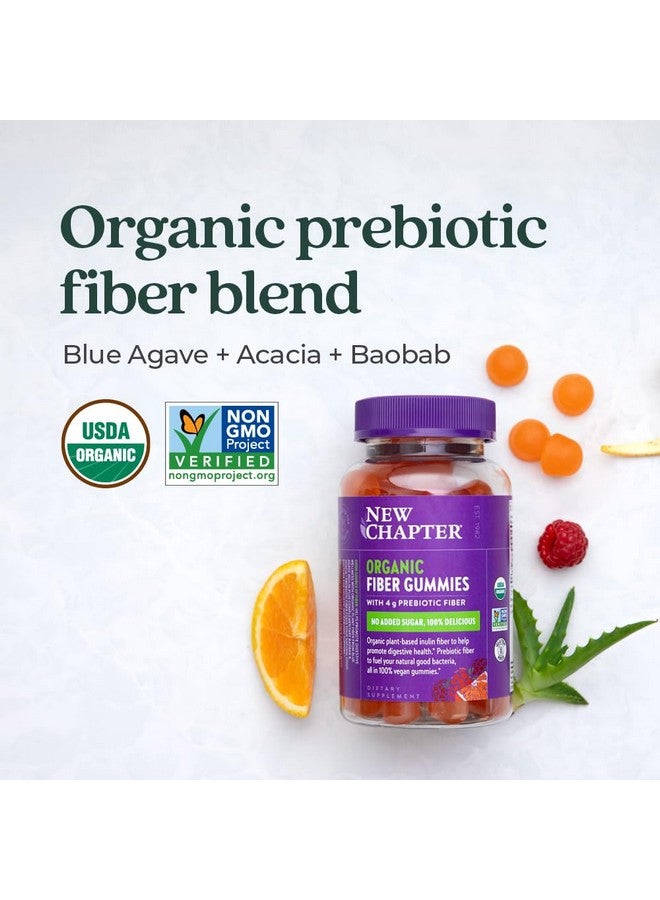 New Chapter Organic Fiber Gummies for Adults, up to 8g Plant-Based Prebiotic Fiber for Digestive Health, Vegan, Non-GMO, USDA Organic, Gluten Free, Citrus-Berry Flavored, 60 ct - Image 4